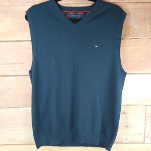 TOMMY Hilfiger blue knitted men's vest size medium sweater vest